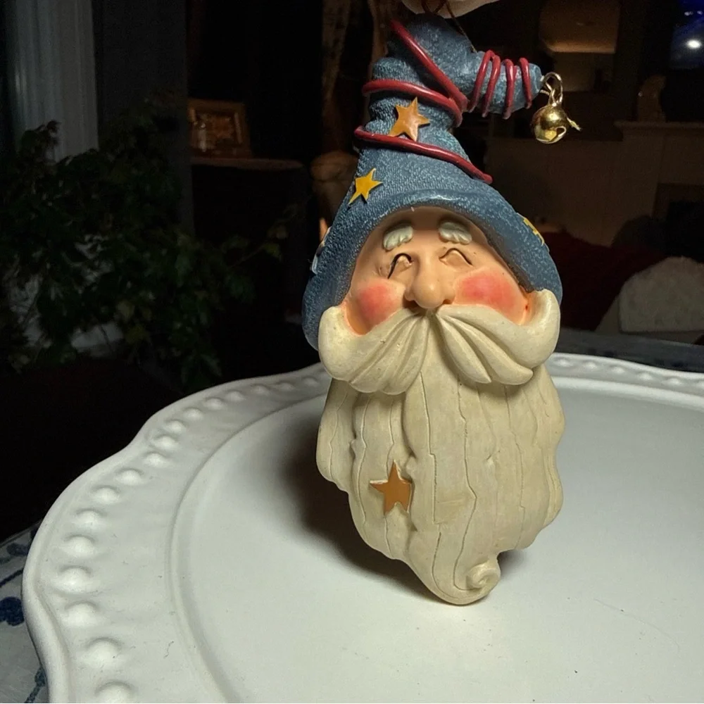 Santa Wizard Ornament Santa Celestial Hat Stars Christmas Halloween Santa Resin